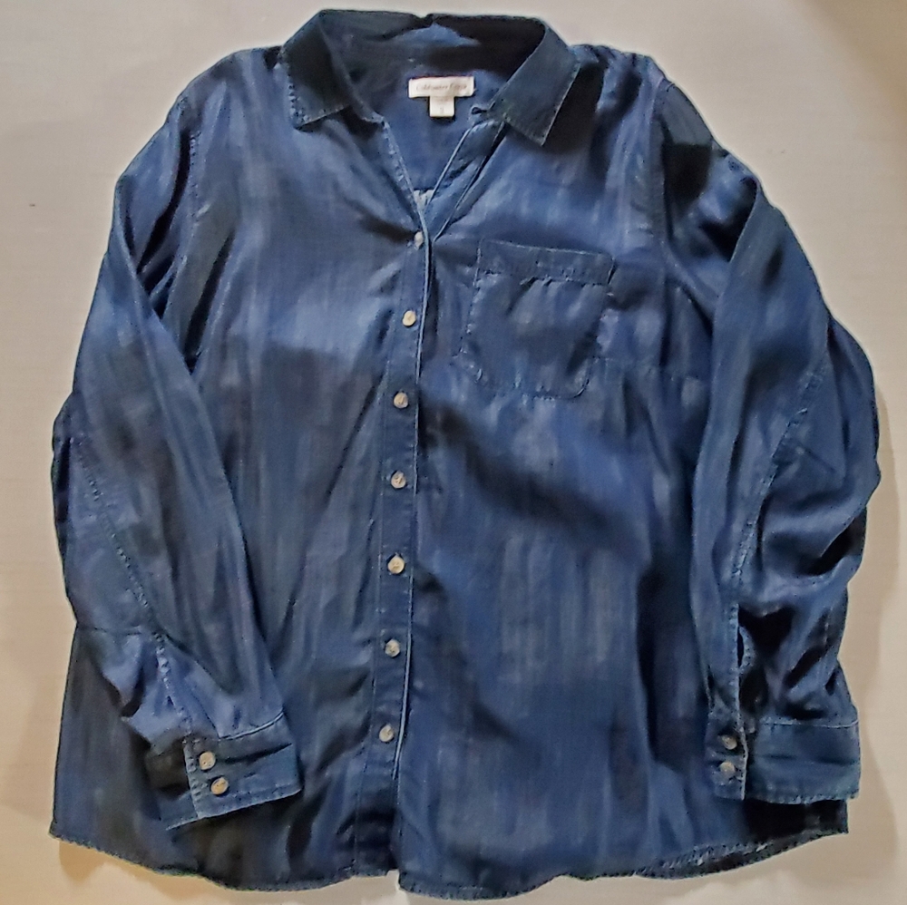 Coldwater Creek lightweight denim blouse 1X